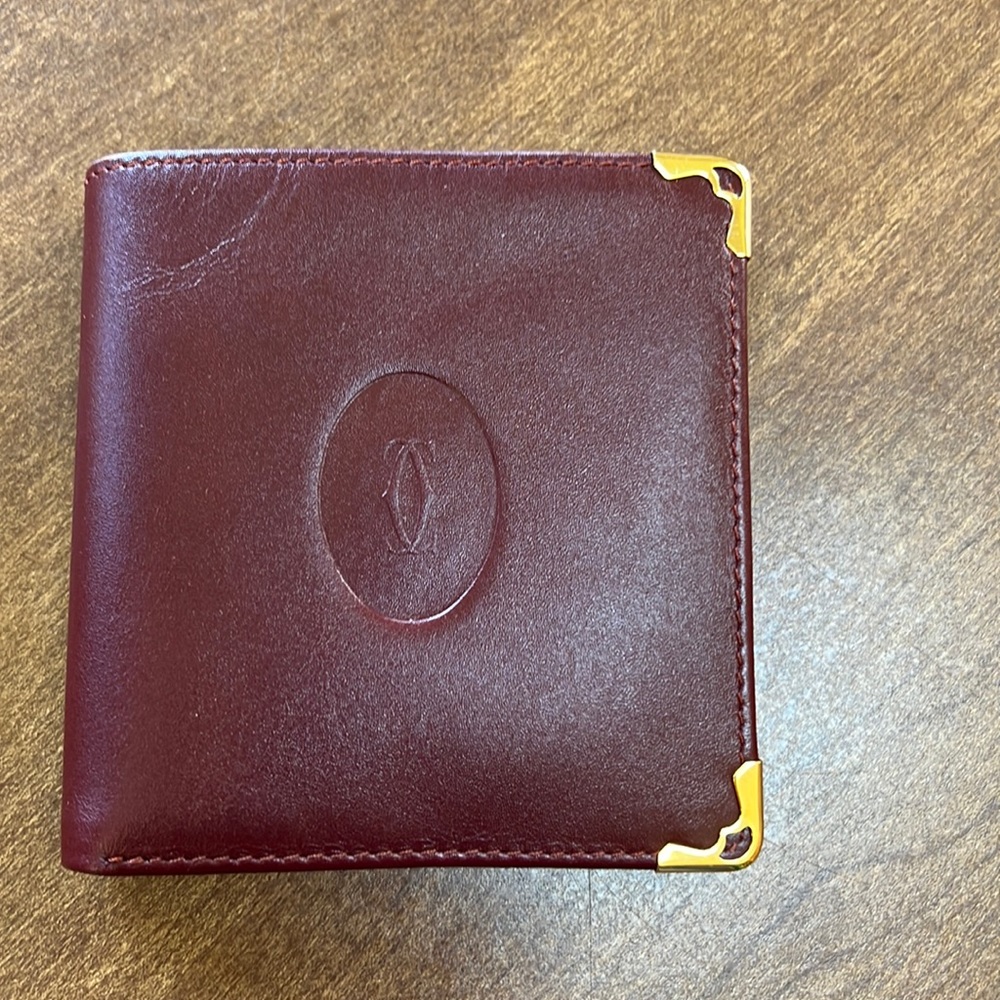 Must de Cartier burgundy calfskin wallet